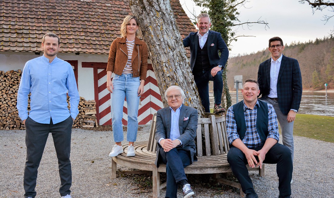 Tranquillo Barnetta, Moderatorin Fabienne Bamert, Gilbert Gress, Rainer Maria Salzgeber, Schiedsrichter Jörg Abderhalden und Benjamin Huggel