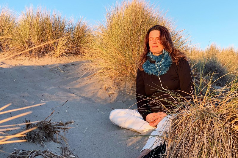 Susan Stauffacher meditiert in Inverness / Florida