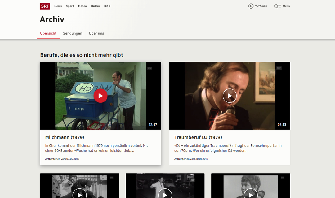 Bild von Zeitreise durchs Archiv auf srf.ch