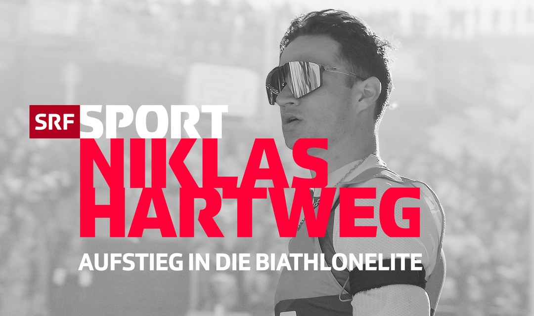 Keyvisual des DOK Films «Niklas Hartweg – Aufstieg in die Biathlon-Elite»