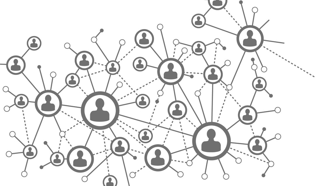Grafik mit Netzwerkverbindungen von einzelnen Menschen
