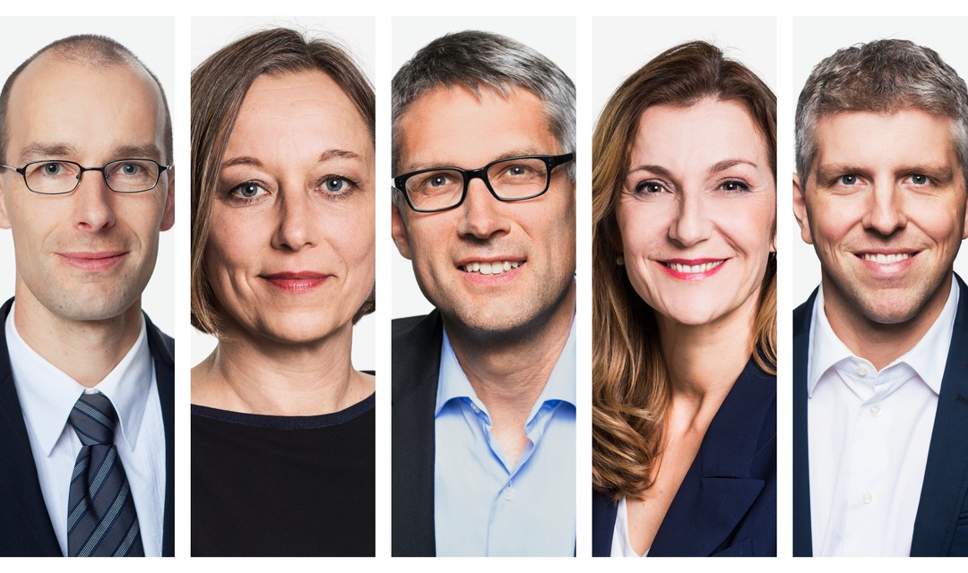 Basil Honegger, Christian Dütschler, Regula Messerli, Reto Gerber und Silvia Zwygart