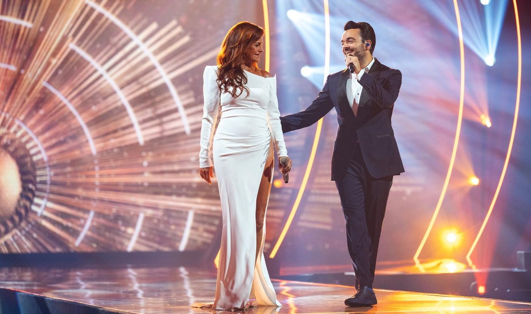 Andrea Berg und Moderator Giovanni Zarrella