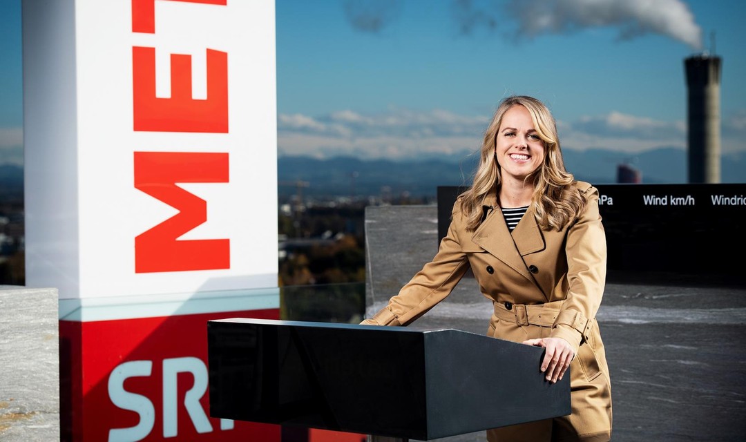 Porträt Nicole Glaus auf dem Meteo-Dach