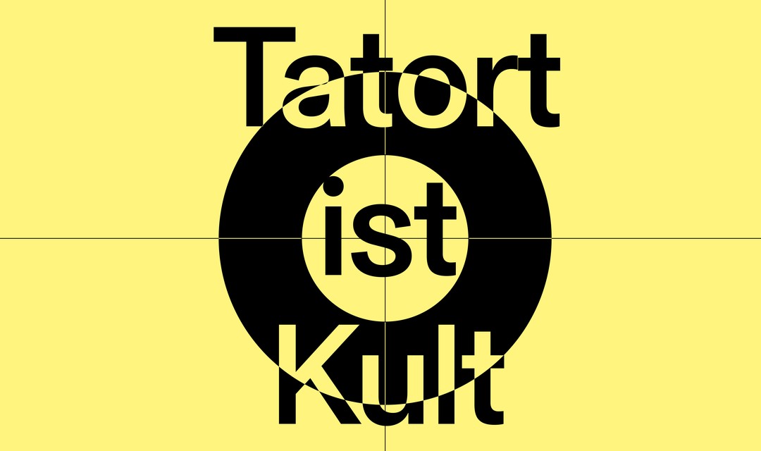 Ein Fadenkreuz mit dem Schriftzug «Tatort ist Kult»