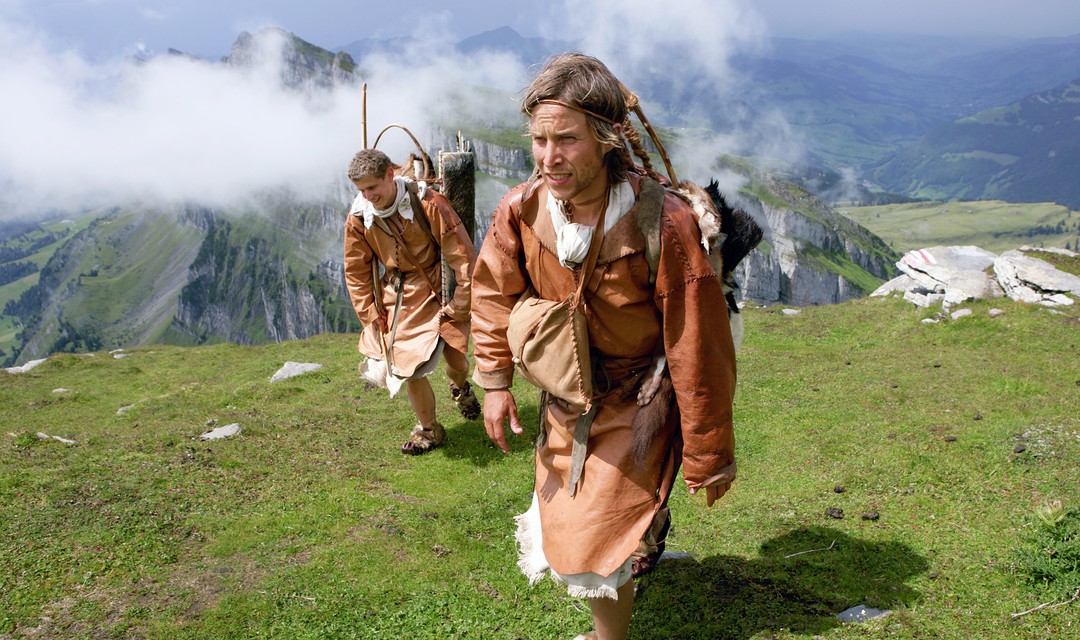 Christian Hinterberger und Martin Imhof auf dem Hinterrugg (2300 m ü.M.) im Toggenburg 2007