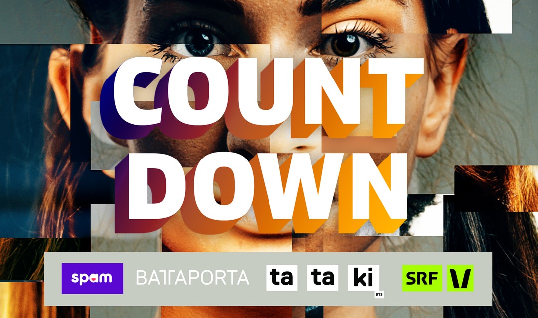 Keyvisual von Countdown mit den Logos der vier jungen SRG-Angebote