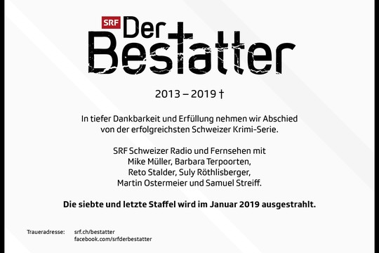 Bild von Drehstart zur siebten und letzten Staffel von «Der Bestatter»