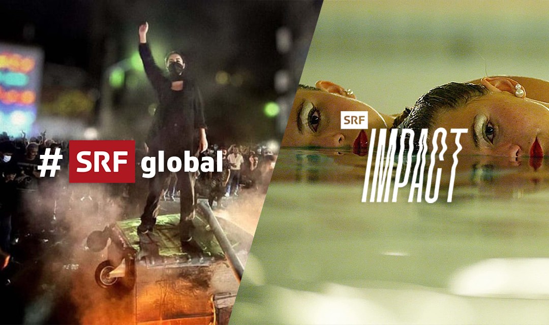 Kollage der Keyvisuals von «SRF Global» und «SRF Impact»