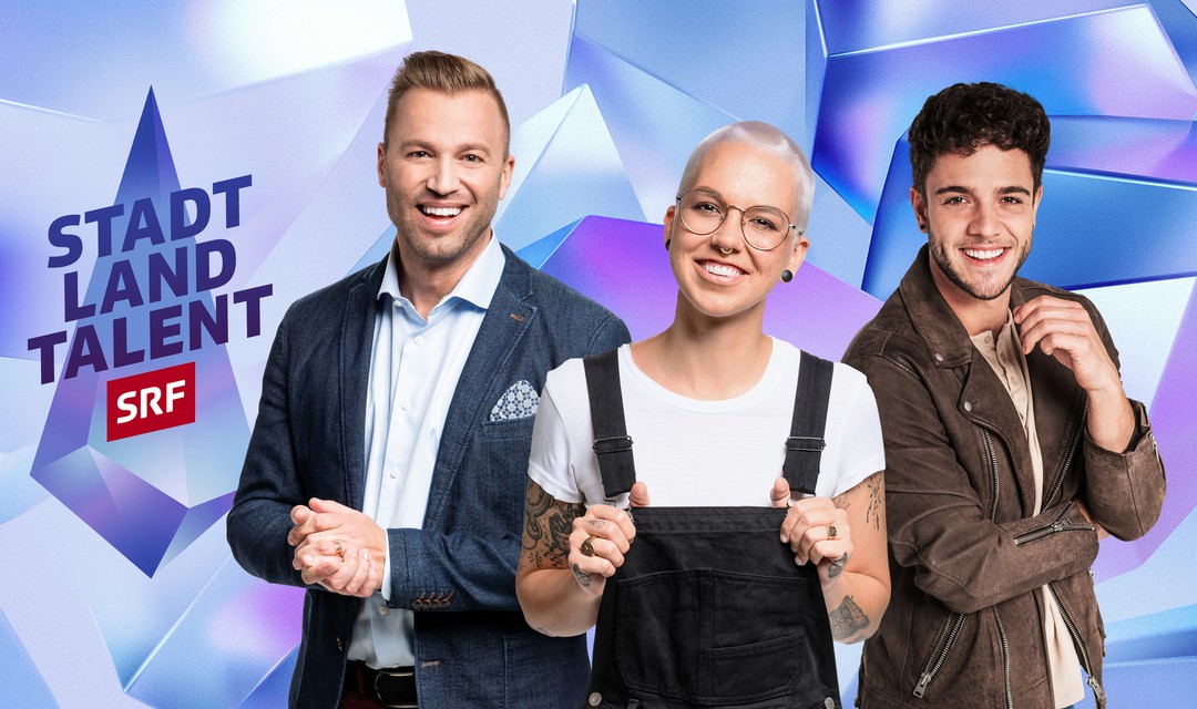 Die drei Talent-Scouts: Jonny Fischer, Stefanie Heinzmann und Luca Hänni