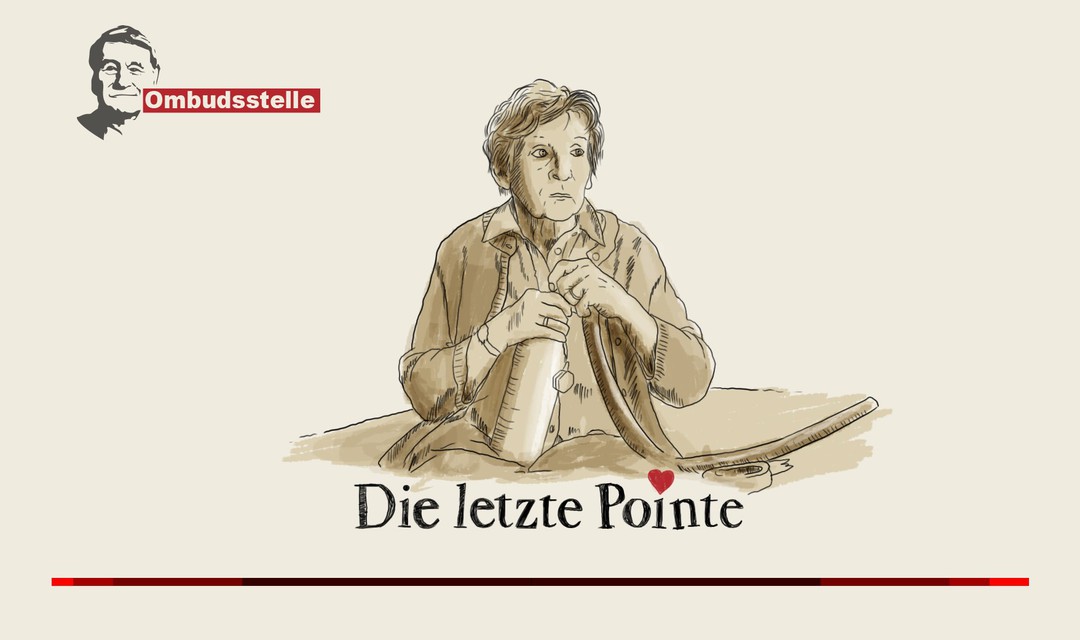 Illustrierte Darstellung einer Frau auf dem Bett sitzend mit Zweifel im Gesicht, in der Hand eine Heliumflasche