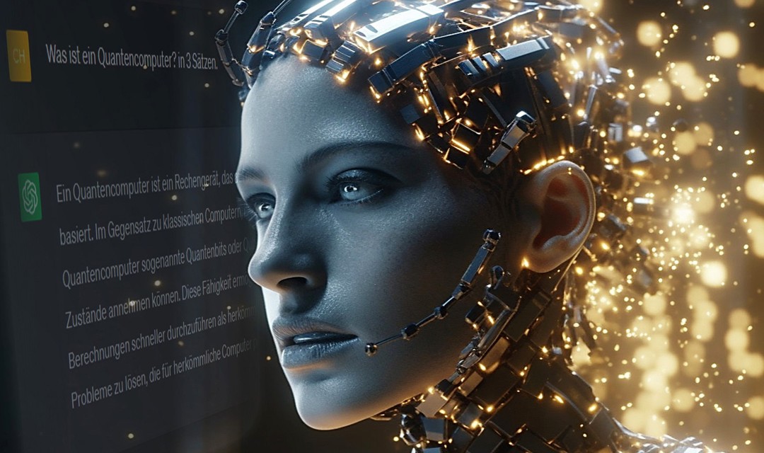 Illustration für KI: Ein Roboter mit einem menschlichen Gesicht