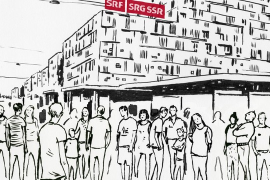 Bild von Eröffnung des neuen SRF-Studios im Meret-Oppenheim-Hochhaus Basel