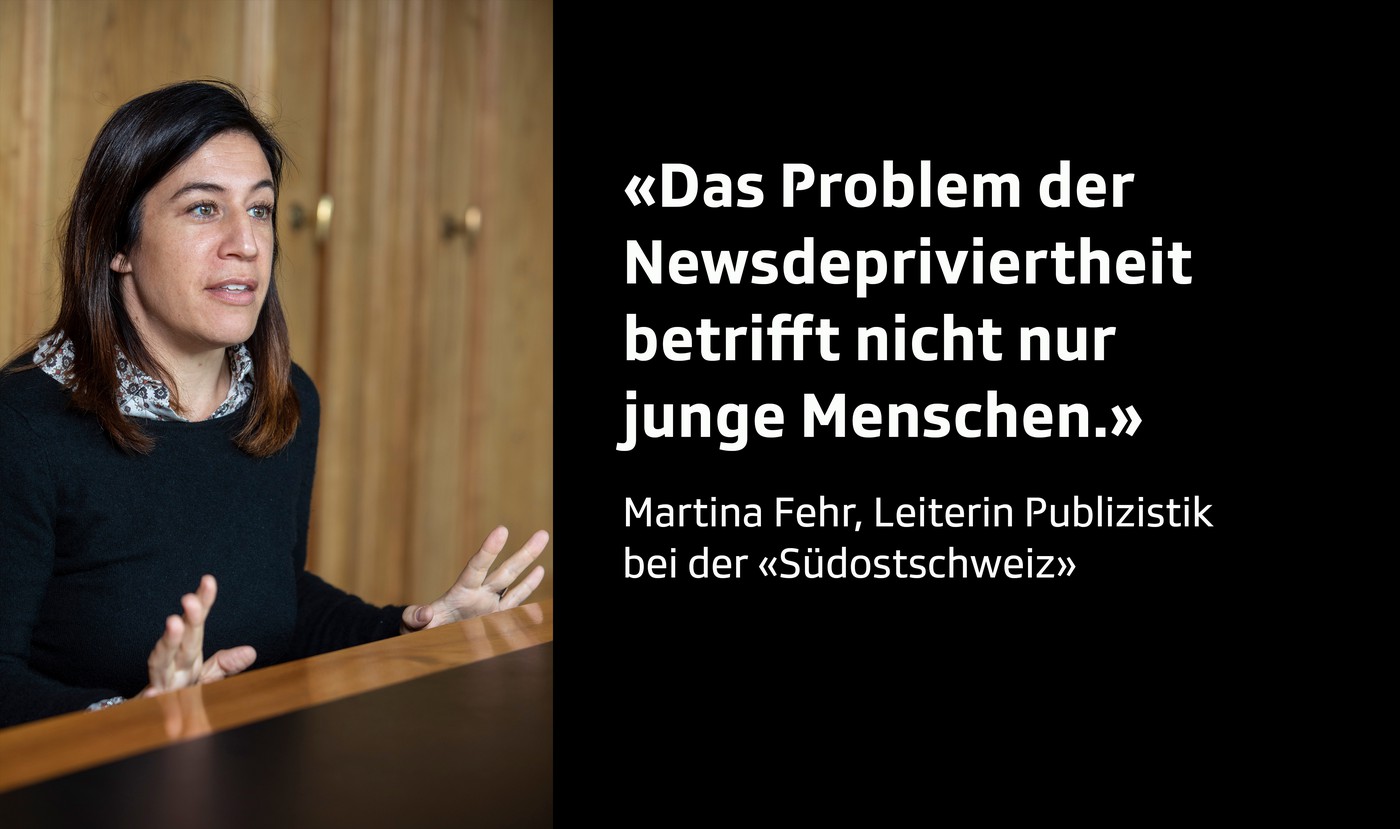 Martina Fehr, Leiterin Publizistik bei der «Südostschweiz» erzählt gestikulierend.