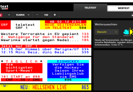 Bild von Benutzerfreundlich und schnell – Teletext mit neuen Seitenzahlen