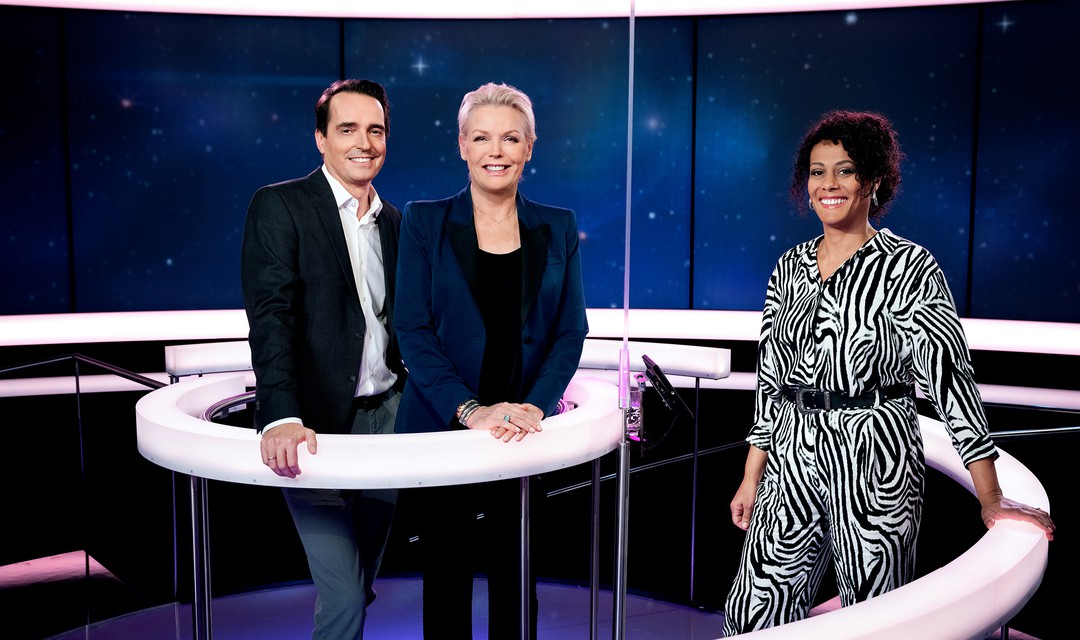 Florian Inhauser, Katja Stauber und Moderatorin Angélique Beldner