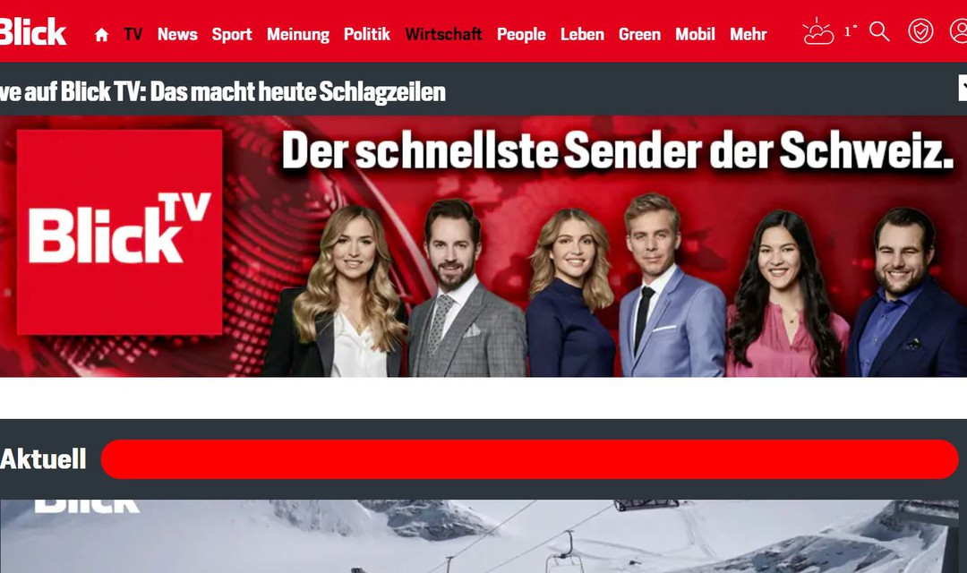 Bild von Blick-TV: nach wie vor ein ungewöhnliches Seherlebnis