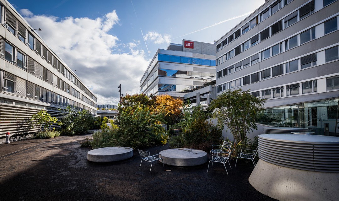 Aussenaufnahme des Newsroom im Leutschenbach