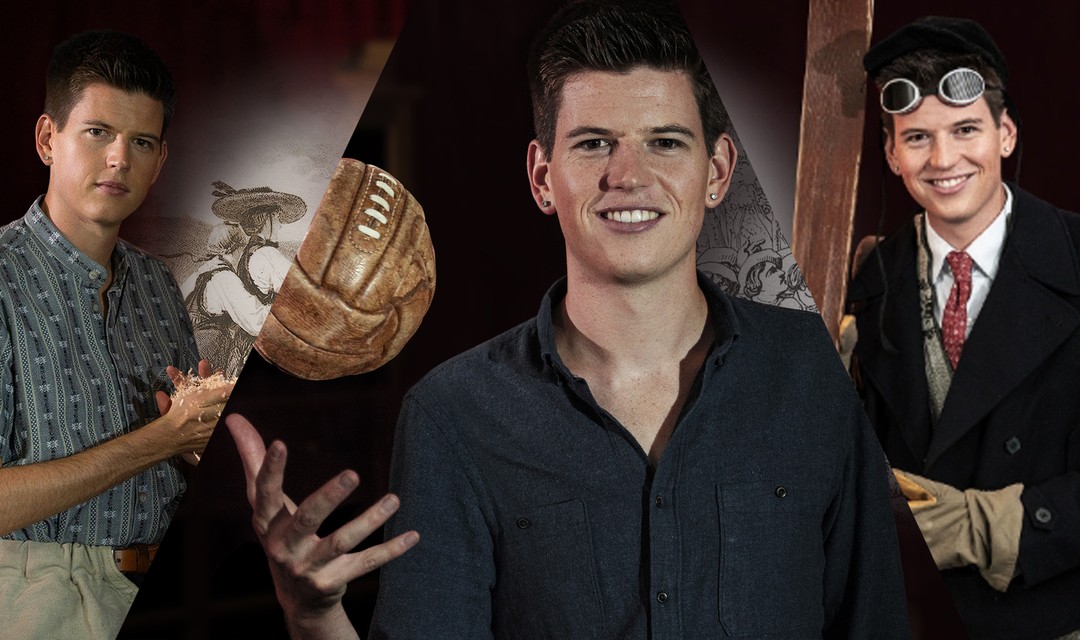 Calvin Stettler mit Sportequipment