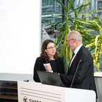 Joana Büchler, Präsidentin SRG Luzern und Gemeindepräsident Adrian Duss-Kiener.