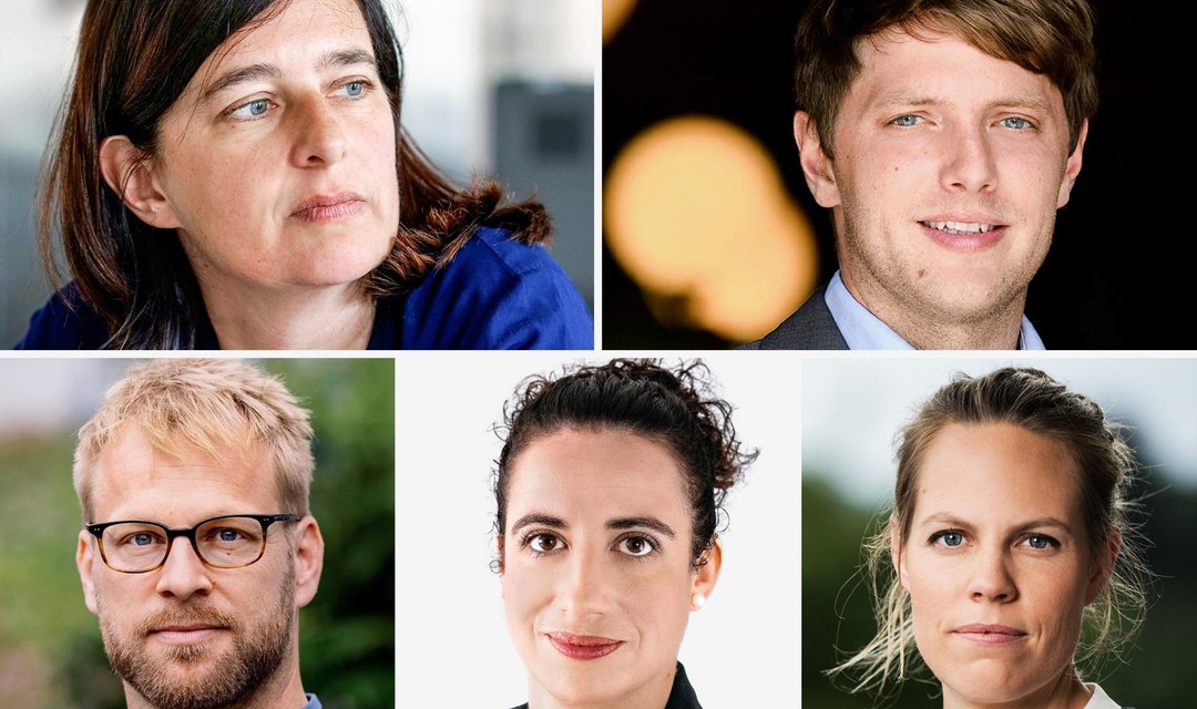Porträts der neuen Korrespondent:innen Judith Huber, Fabian Urech, Anna Lemmenmeier, Sara Fluck, Samuel Burri
