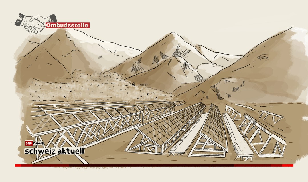 Illustration einer Solaranlage auf dem Stausee.