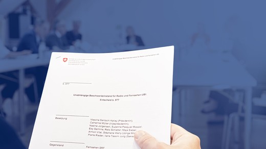 Bild von Beschwerden gegen SRF und RTS von UBI abgewiesen