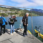 Andreas Scheuber beim Verlassen des Wasservelos am zweiten Drehtag in Ennetbürgen.