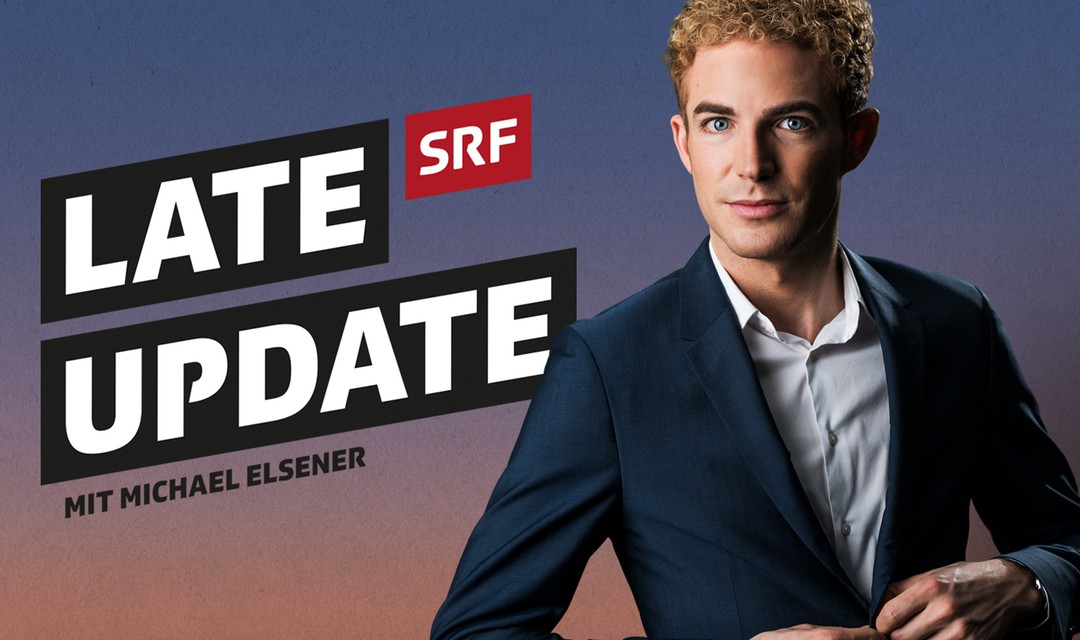 SRF Keyvisual von Late Update mit Porträt von Michael Elsener