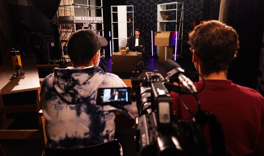 David Meury, Matthias Püntener und Philip Wiederkehr im neuen Studio