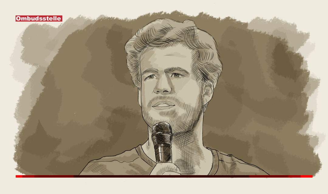 Illustration Luke Mockridge mit Mikrofon